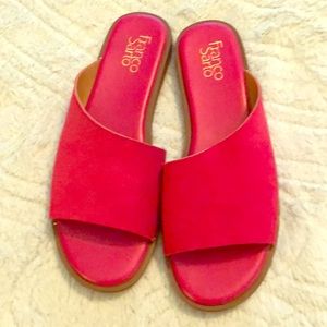 Franco Sarto fuschia pink suede sandals